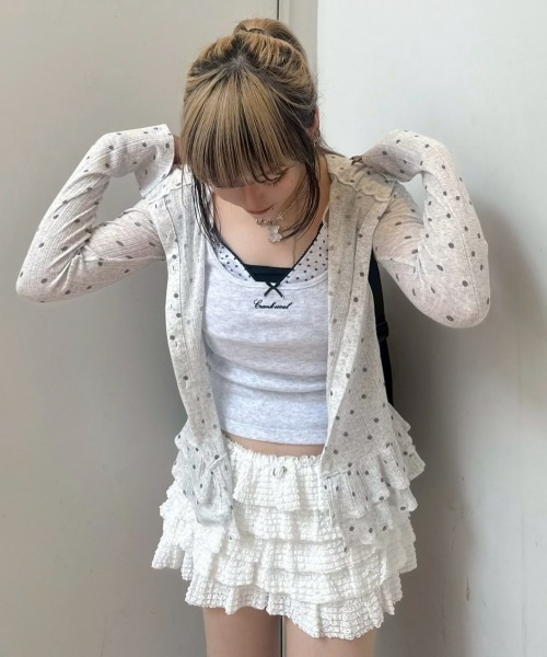 スカート CRANK Lace Cancan Skirt Pants_Cream CRANK】LACE CANCAN SKIRT PANTS | OUR BRAND,CRANK | PRESSING