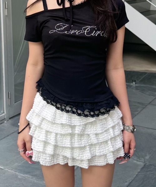 セール】【CRANK】LACE CANCAN SKIRT PANTS / 【クランク】レース