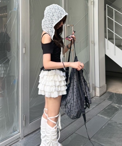 セール】【CRANK】LACE CANCAN SKIRT PANTS / 【クランク】レース