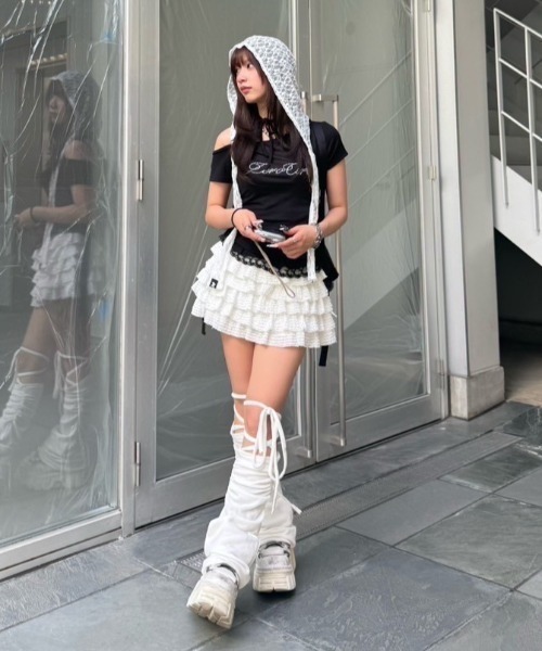 CRANK カンカンフリルミニスカート ホワイト CRANK SEOUL フリル