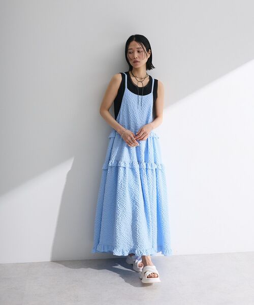 Green　Parks（グリーンパークス）の「チュールドッキングタンクトップ（タンクトップ・レディース・ブラック/カーキ/オフホワイト・FREE）」の4枚目の写真