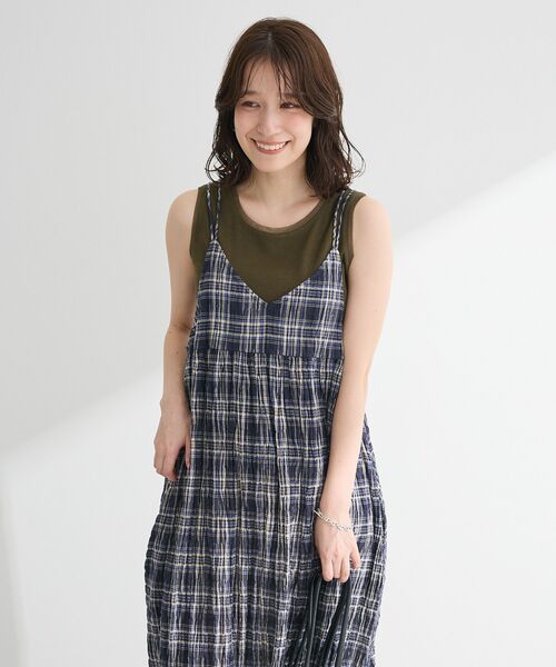 Green　Parks（グリーンパークス）の「チュールドッキングタンクトップ（タンクトップ・レディース・ブラック/カーキ/オフホワイト・FREE）」の20枚目の写真