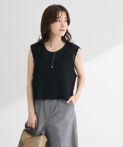 Green　Parks（グリーンパークス）の「チュールドッキングタンクトップ（タンクトップ・レディース・ブラック/カーキ/オフホワイト・FREE）」の22枚目の写真