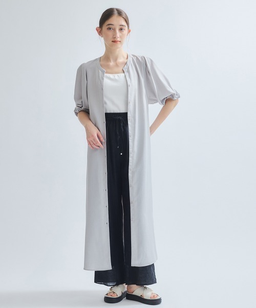 ketty(ケティ)の「タンブラーブッチャー前開きワンピース≪手洗い可能≫(ワンピース・レディース・ブルー/ブラウン/ライトグレー・M)」の5枚目の写真