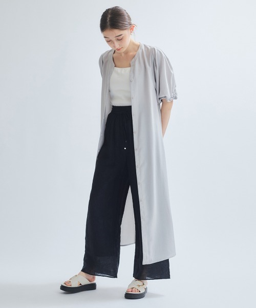 ketty(ケティ)の「タンブラーブッチャー前開きワンピース≪手洗い可能≫(ワンピース・レディース・ブルー/ブラウン/ライトグレー・M)」の6枚目の写真