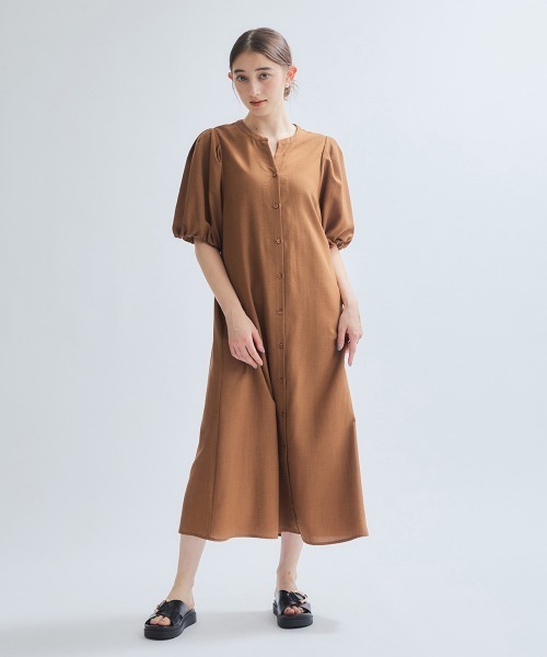 ketty(ケティ)の「タンブラーブッチャー前開きワンピース≪手洗い可能≫(ワンピース・レディース・ブルー/ブラウン/ライトグレー・M)」の10枚目の写真