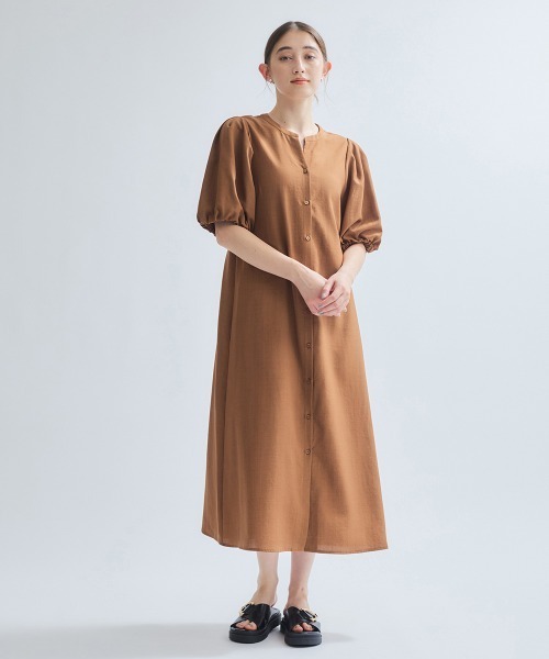 ketty(ケティ)の「タンブラーブッチャー前開きワンピース≪手洗い可能≫(ワンピース・レディース・ブルー/ブラウン/ライトグレー・M)」の11枚目の写真