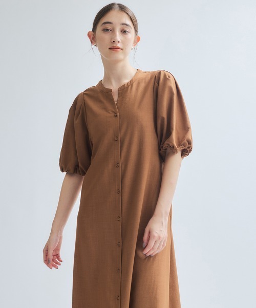 ketty(ケティ)の「タンブラーブッチャー前開きワンピース≪手洗い可能≫(ワンピース・レディース・ブルー/ブラウン/ライトグレー・M)」の15枚目の写真