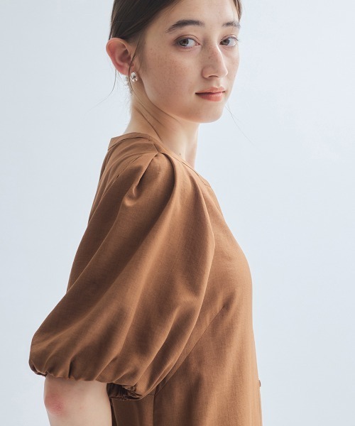 ketty(ケティ)の「タンブラーブッチャー前開きワンピース≪手洗い可能≫(ワンピース・レディース・ブルー/ブラウン/ライトグレー・M)」の18枚目の写真