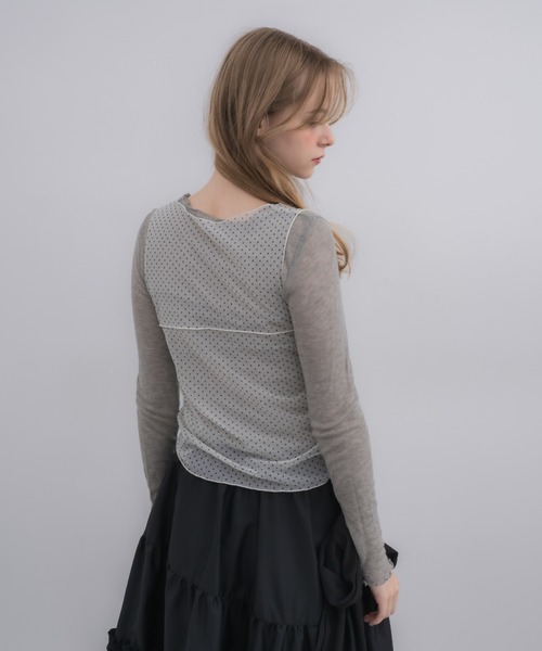 idem（イデム）の「sheer dot tank top / シアードットタンクトップ（タンクトップ・レディース・アイボリー/ブラック・FREE）」の16枚目の写真