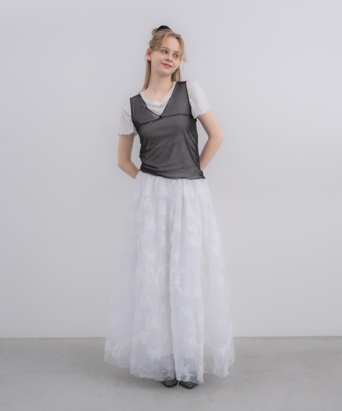 idem（イデム）の「sheer dot tank top / シアードットタンクトップ（タンクトップ・レディース・アイボリー/ブラック・FREE）」の18枚目の写真