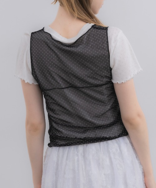 idem（イデム）の「sheer dot tank top / シアードットタンクトップ（タンクトップ・レディース・アイボリー/ブラック・FREE）」の20枚目の写真