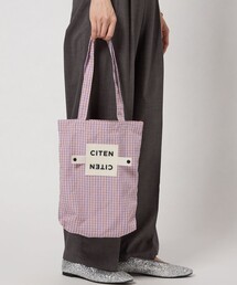 CITEN（シテン）の「＜CITEN＞くるくるパッチンギンガムトートS（エコバッグ/サブバッグ）」