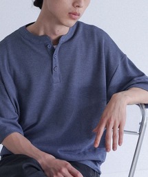 ワッフルヘンリーネックTシャツ