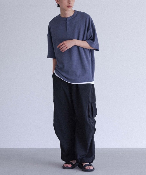 MDR(エムディアール)の「ワッフルヘンリーネックTシャツ(Tシャツ/カットソー・メンズ・ブルー/チャコール・M/L)」の12枚目の写真