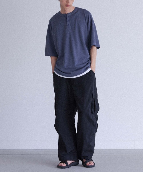 MDR(エムディアール)の「ワッフルヘンリーネックTシャツ(Tシャツ/カットソー・メンズ・ブルー/チャコール・M/L)」の14枚目の写真