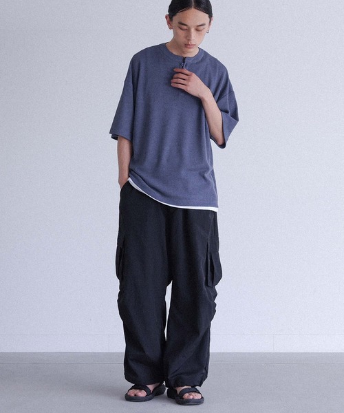 MDR(エムディアール)の「ワッフルヘンリーネックTシャツ(Tシャツ/カットソー・メンズ・ブルー/チャコール・M/L)」の15枚目の写真