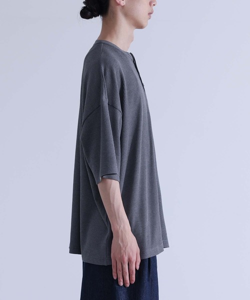 MDR(エムディアール)の「ワッフルヘンリーネックTシャツ(Tシャツ/カットソー・メンズ・ブルー/チャコール・M/L)」の17枚目の写真