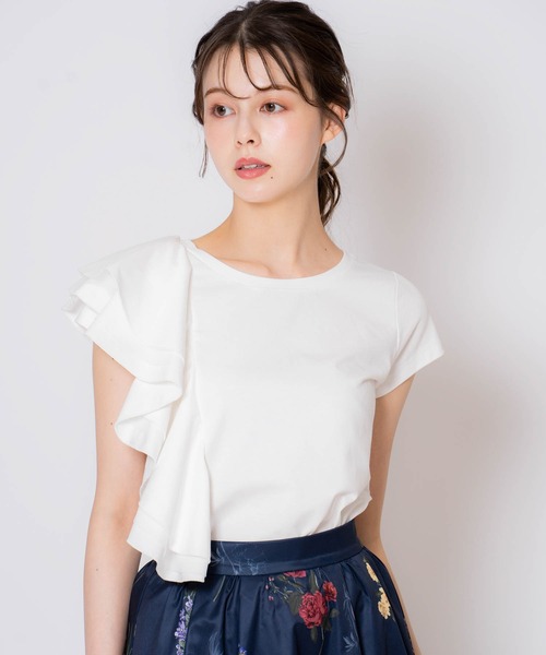 NOELA(ノエラ)の「アシメフリルカットソー(Tシャツ/カットソー・レディース・ブラック/オフホワイト/サックスブルー・フリー)」の20枚目の写真