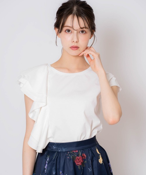 NOELA(ノエラ)の「アシメフリルカットソー(Tシャツ/カットソー・レディース・ブラック/オフホワイト/サックスブルー・フリー)」の19枚目の写真