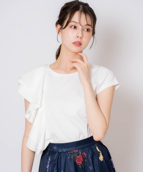 NOELA(ノエラ)の「アシメフリルカットソー(Tシャツ/カットソー・レディース・ブラック/オフホワイト/サックスブルー・フリー)」の18枚目の写真