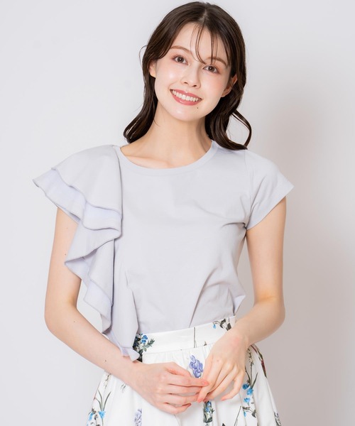 NOELA(ノエラ)の「アシメフリルカットソー(Tシャツ/カットソー・レディース・ブラック/オフホワイト/サックスブルー・フリー)」の14枚目の写真