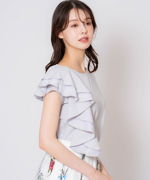 NOELA(ノエラ)の「アシメフリルカットソー(Tシャツ/カットソー・レディース・ブラック/オフホワイト/サックスブルー・フリー)」の12枚目の写真