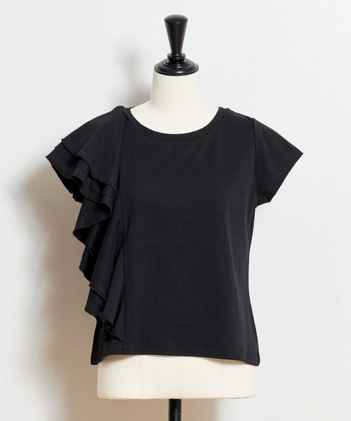 NOELA(ノエラ)の「アシメフリルカットソー(Tシャツ/カットソー・レディース・ブラック/オフホワイト/サックスブルー・フリー)」の9枚目の写真