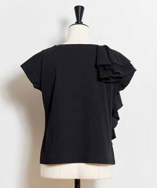 NOELA(ノエラ)の「アシメフリルカットソー(Tシャツ/カットソー・レディース・ブラック/オフホワイト/サックスブルー・フリー)」の7枚目の写真