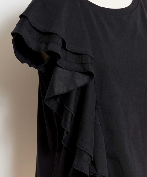 NOELA(ノエラ)の「アシメフリルカットソー(Tシャツ/カットソー・レディース・ブラック/オフホワイト/サックスブルー・フリー)」の6枚目の写真