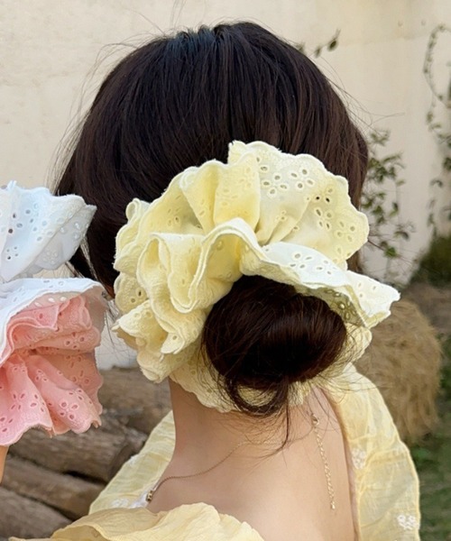 WESTSEA(ウエストシー)の「スカラップレース シュシュ 大きめ(シュシュ・レディース・ブルー/イエロー/ピンク/レッド/ホワイト/ライトブルー・FREE)」の16枚目の写真