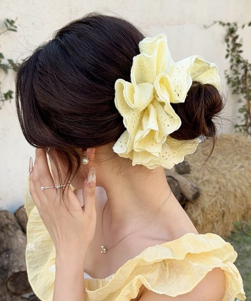 WESTSEA(ウエストシー)の「スカラップレース シュシュ 大きめ(シュシュ・レディース・ブルー/イエロー/ピンク/レッド/ホワイト/ライトブルー・FREE)」の17枚目の写真