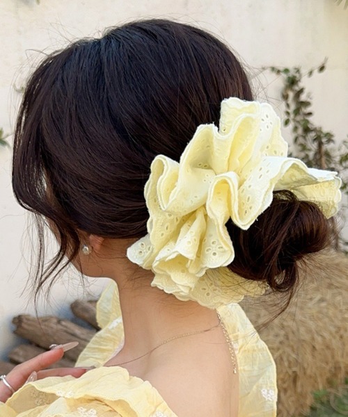 WESTSEA(ウエストシー)の「スカラップレース シュシュ 大きめ(シュシュ・レディース・ブルー/イエロー/ピンク/レッド/ホワイト/ライトブルー・FREE)」の18枚目の写真