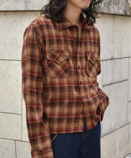 Noen(ノエン)の「ウエスタンシャドーチェックシャツ(シャツ/ブラウス・メンズ・レッド/ブラウン/ライトブルー・LARGE/MEDIUM)」の3枚目の写真