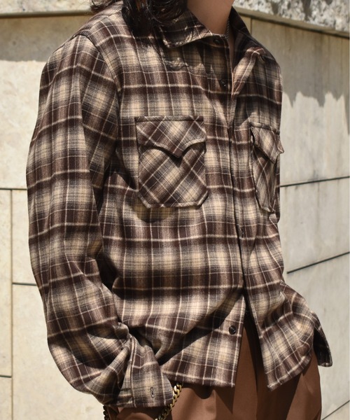 Noen(ノエン)の「ウエスタンシャドーチェックシャツ(シャツ/ブラウス・メンズ・レッド/ブラウン/ライトブルー・LARGE/MEDIUM)」の7枚目の写真