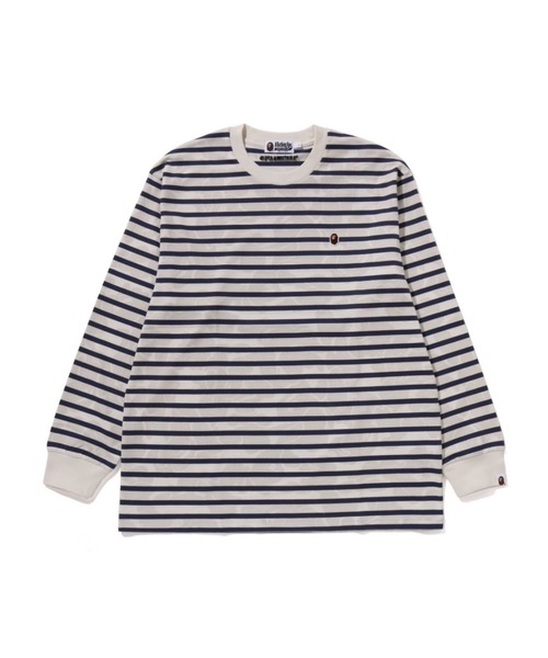 A BATHING APE(アベイシングエイプ)の「SOLID CAMO ONE POINT RELAXED FIT STRIPE LS TEE(Tシャツ/カットソー・メンズ・ブラック/アイボリー・XX-LARGE/LARGE/SMALL/X-LARGE/MEDIUM)」の2枚目の写真