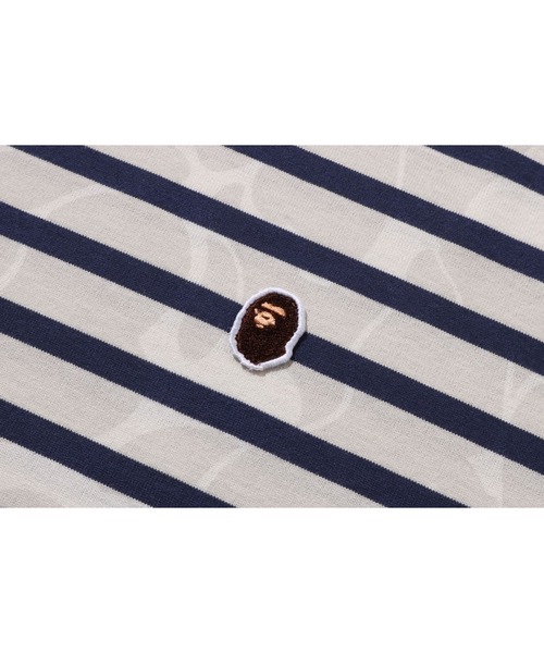 A BATHING APE(アベイシングエイプ)の「SOLID CAMO ONE POINT RELAXED FIT STRIPE LS TEE(Tシャツ/カットソー・メンズ・ブラック/アイボリー・XX-LARGE/LARGE/SMALL/X-LARGE/MEDIUM)」の5枚目の写真