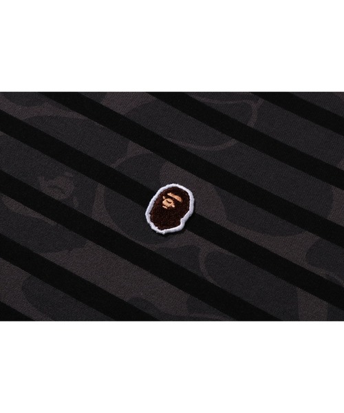 A BATHING APE(アベイシングエイプ)の「SOLID CAMO ONE POINT RELAXED FIT STRIPE LS TEE(Tシャツ/カットソー・メンズ・ブラック/アイボリー・XX-LARGE/LARGE/SMALL/X-LARGE/MEDIUM)」の6枚目の写真