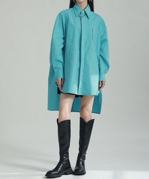 rehacer(レアセル)の「ONE COLOR Laboratory : Backline Oversize Shirt / バックラインオーバーサイズシャツ(シャツ/ブラウス・レディース・ブルー・FREE)」の10枚目の写真