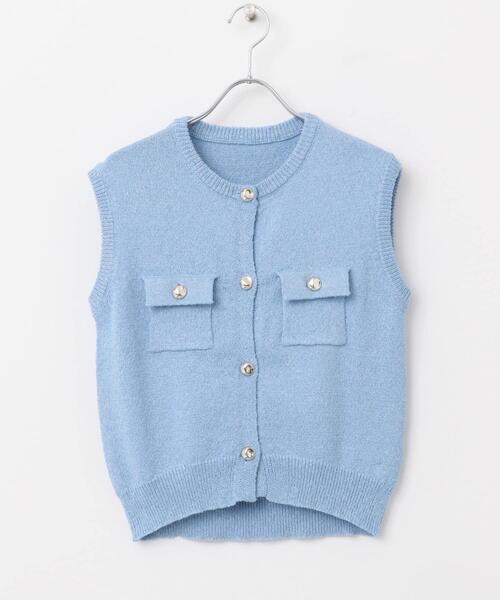 SENSE OF PLACE by URBAN RESEARCH（センスオブプレイスバイアーバンリサーチ）の「メタルボタンポケットベスト（ベスト・レディース・ライトブルー/ブラック/アイボリー/ブラウン・ONE）」の12枚目の写真