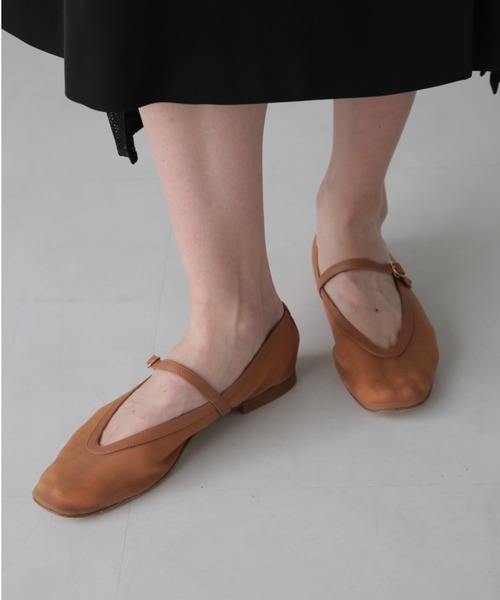 STATUS（ステイタス）の「【STATUS/ステイタス】メッシュバレエ（パンプス・レディース・ベージュ/ホワイト・37/36）」の2枚目の写真