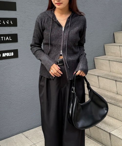 フードZIPニットパーカー（ニット/セーター）｜Lui's（ルイス）の