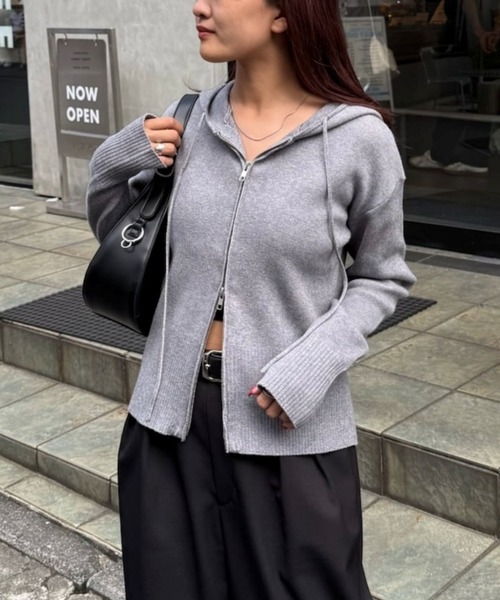 フードZIPニットパーカー（ニット/セーター）｜Lui's（ルイス）の