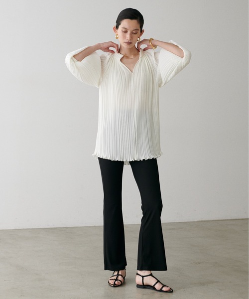 LARUTA（ラルータ）の「【LARUTA】美しいシルエットリブパンツ（その他パンツ・レディース・ベージュ/ブラック・FREE）」の7枚目の写真