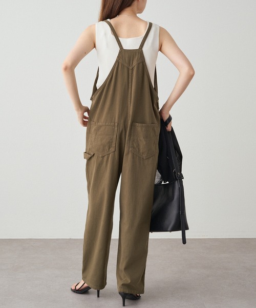 PUAL CE CIN（ピュアルセシン）の「甘撚りツイルサロペット（サロペット/オーバーオール・レディース・チャコールグレー/カーキ・FREE）」の5枚目の写真