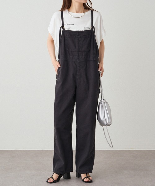 PUAL CE CIN（ピュアルセシン）の「甘撚りツイルサロペット（サロペット/オーバーオール・レディース・チャコールグレー/カーキ・FREE）」の7枚目の写真