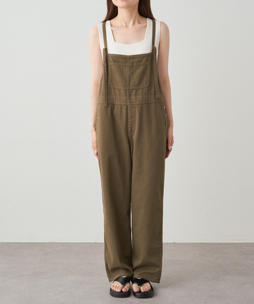 PUAL CE CIN（ピュアルセシン）の「甘撚りツイルサロペット（サロペット/オーバーオール・レディース・チャコールグレー/カーキ・FREE）」の11枚目の写真