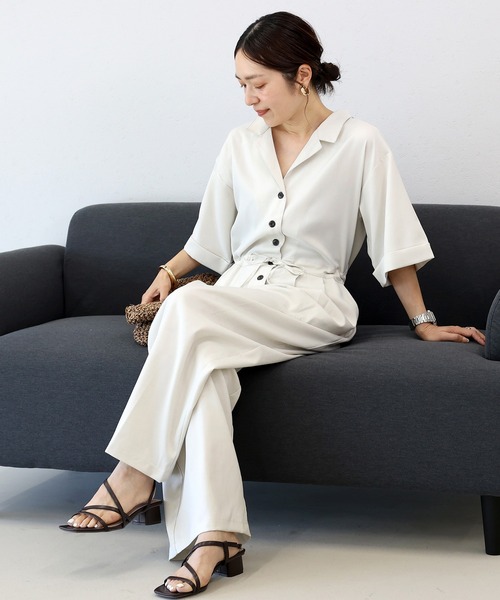 ⭕️ Rosetta Getty ベージュ オールインワン リネン100% M LIFE STYLE WEAR】カットワークサロペット / GRACE CONTINENTAL