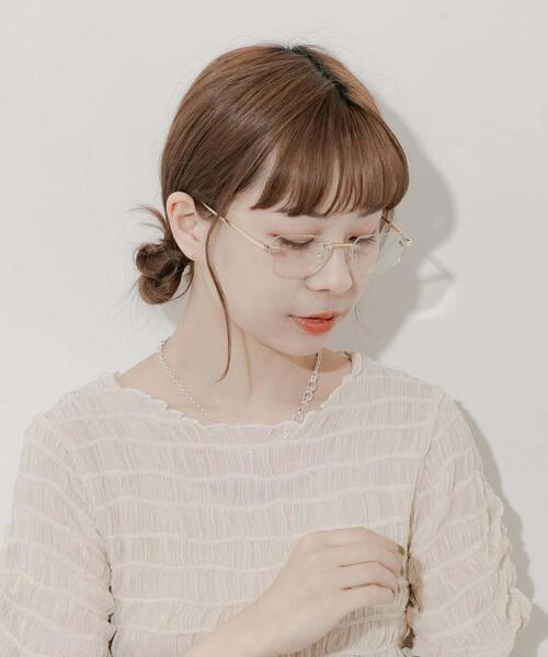 SMELLY（スメリー）の「リムレススクエアダテメガネ（メガネ・レディース・ゴールド/シルバー・-）」の2枚目の写真