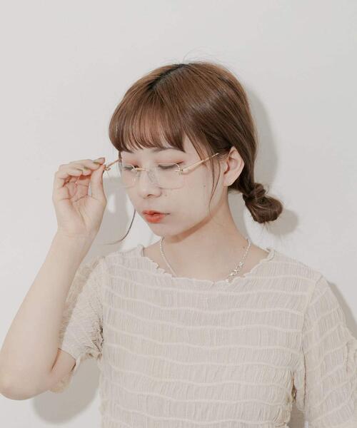 SMELLY（スメリー）の「リムレススクエアダテメガネ（メガネ・レディース・ゴールド/シルバー・-）」の14枚目の写真